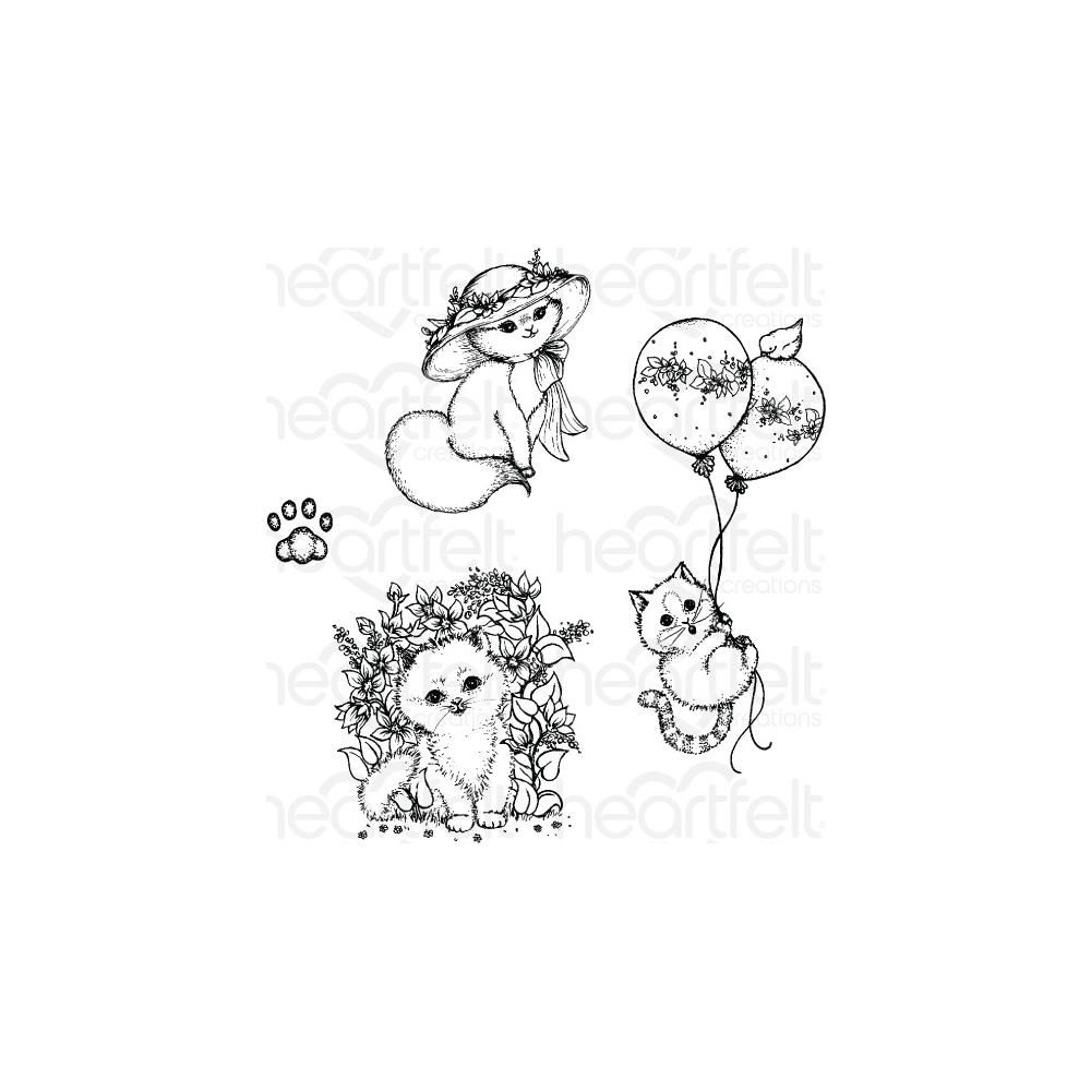 Stampendous - Fran's Cling Rubber Stamps & Die Set - Kitty Girl