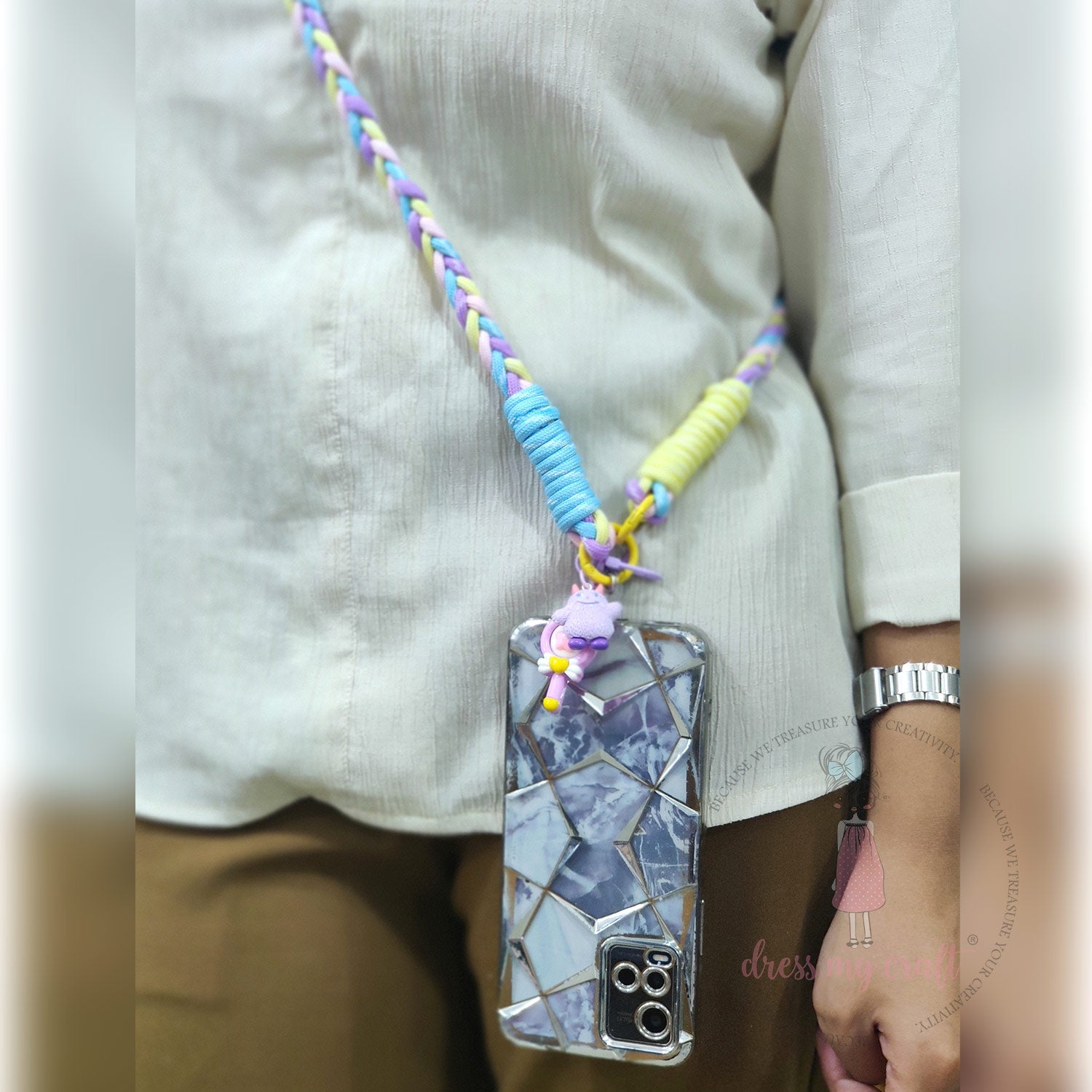 Rainbow Twist Phone Lanyard