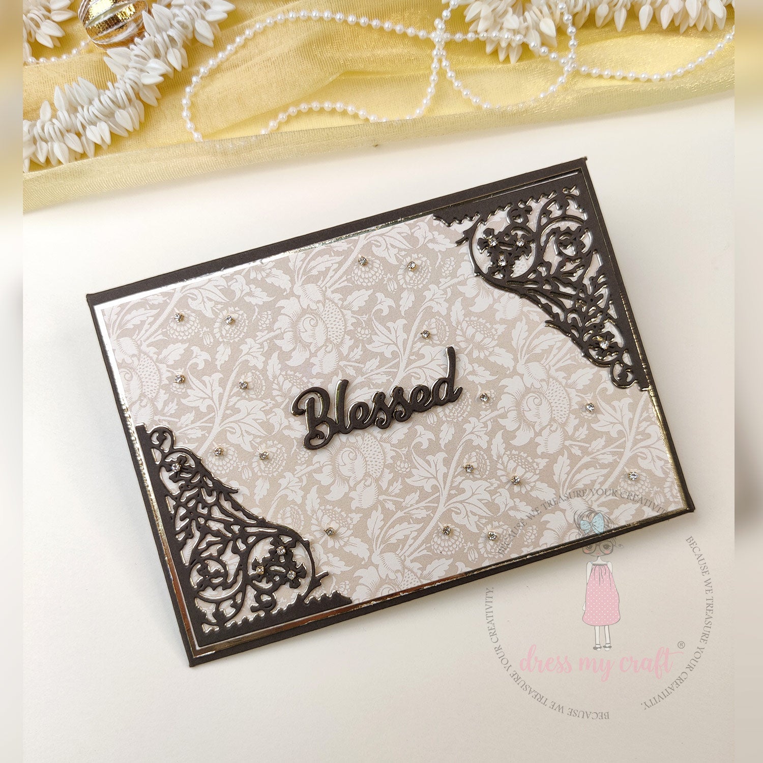 Blessed Elegant Floral Greeting Card
