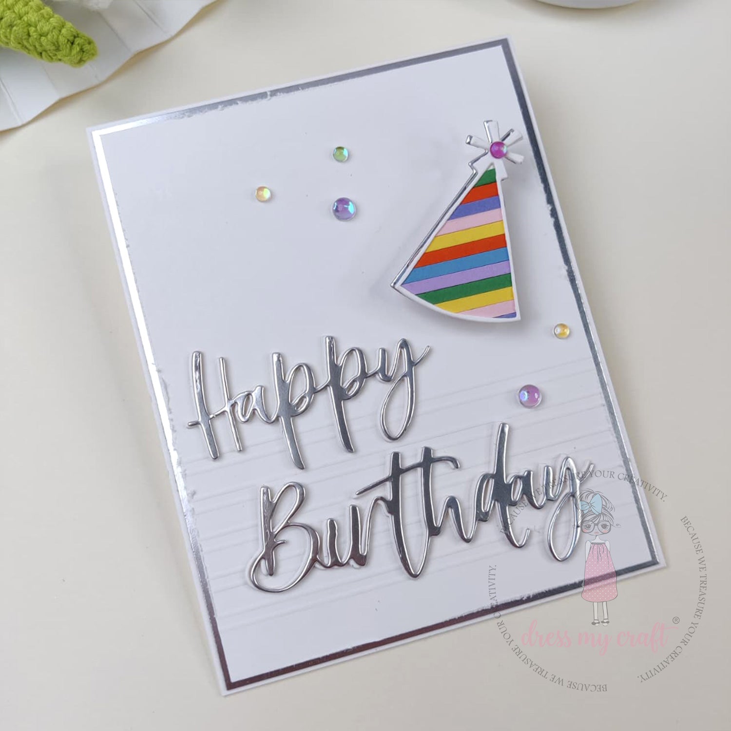 Rainbow Party Hat Birthday Card