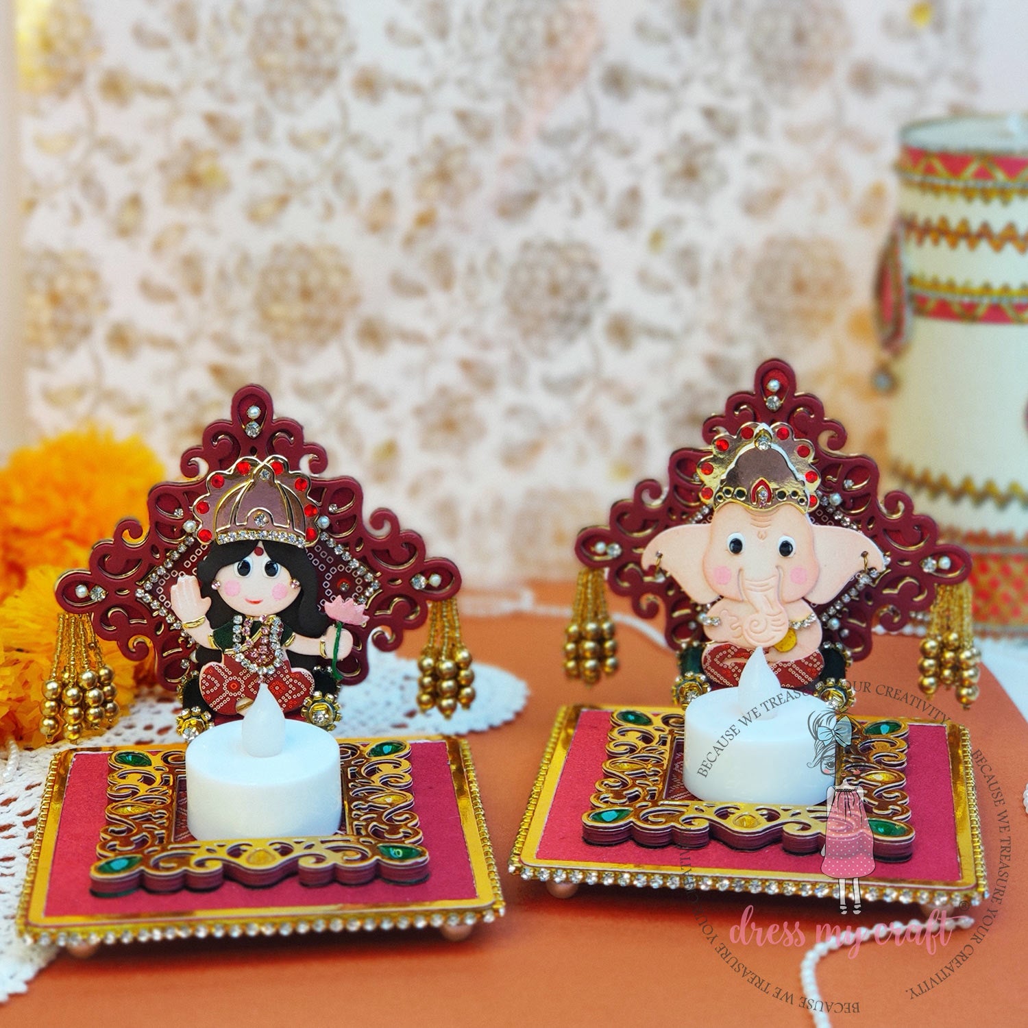 Laxmi Ganesh Tealight holder
