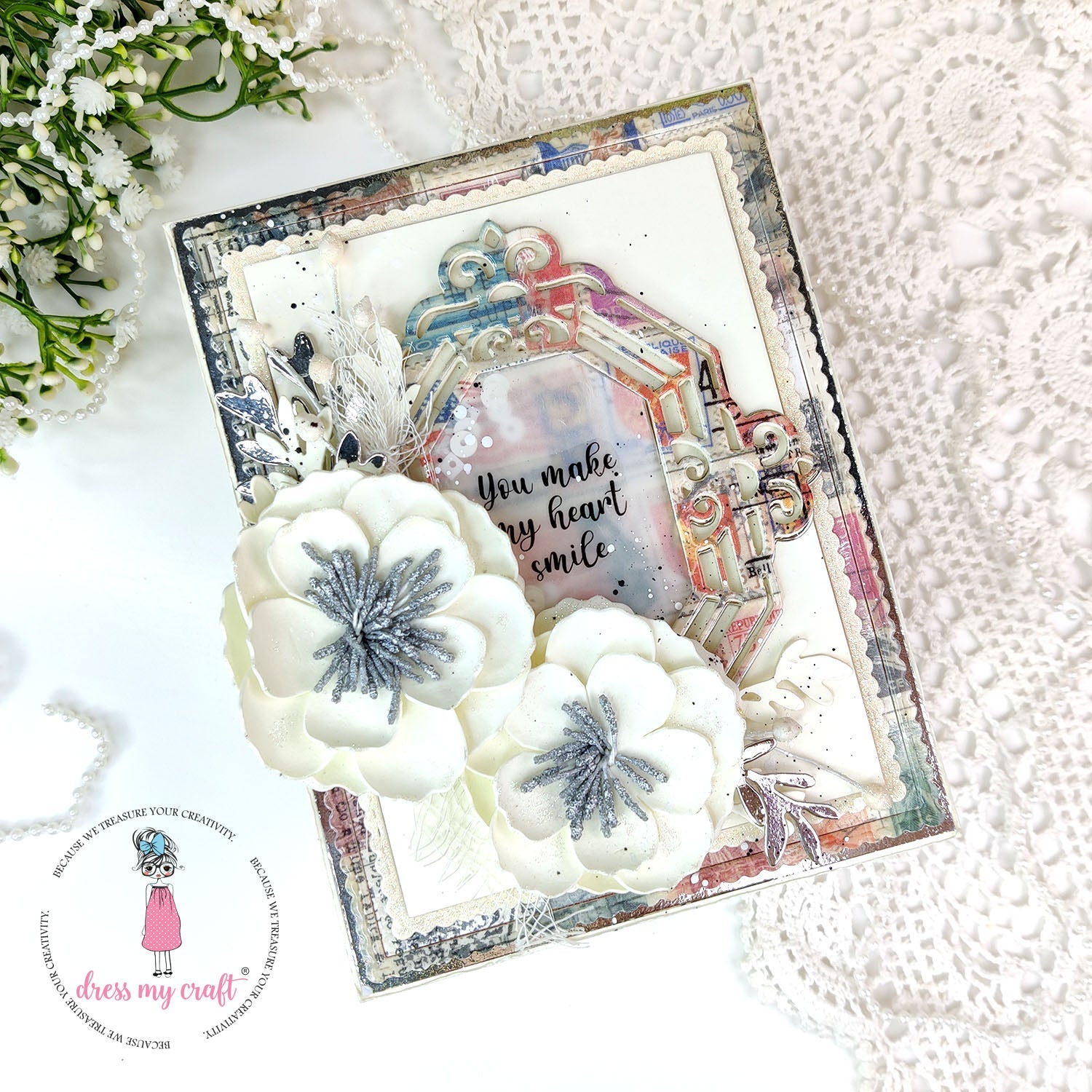 Vintage Flower Shaker Card