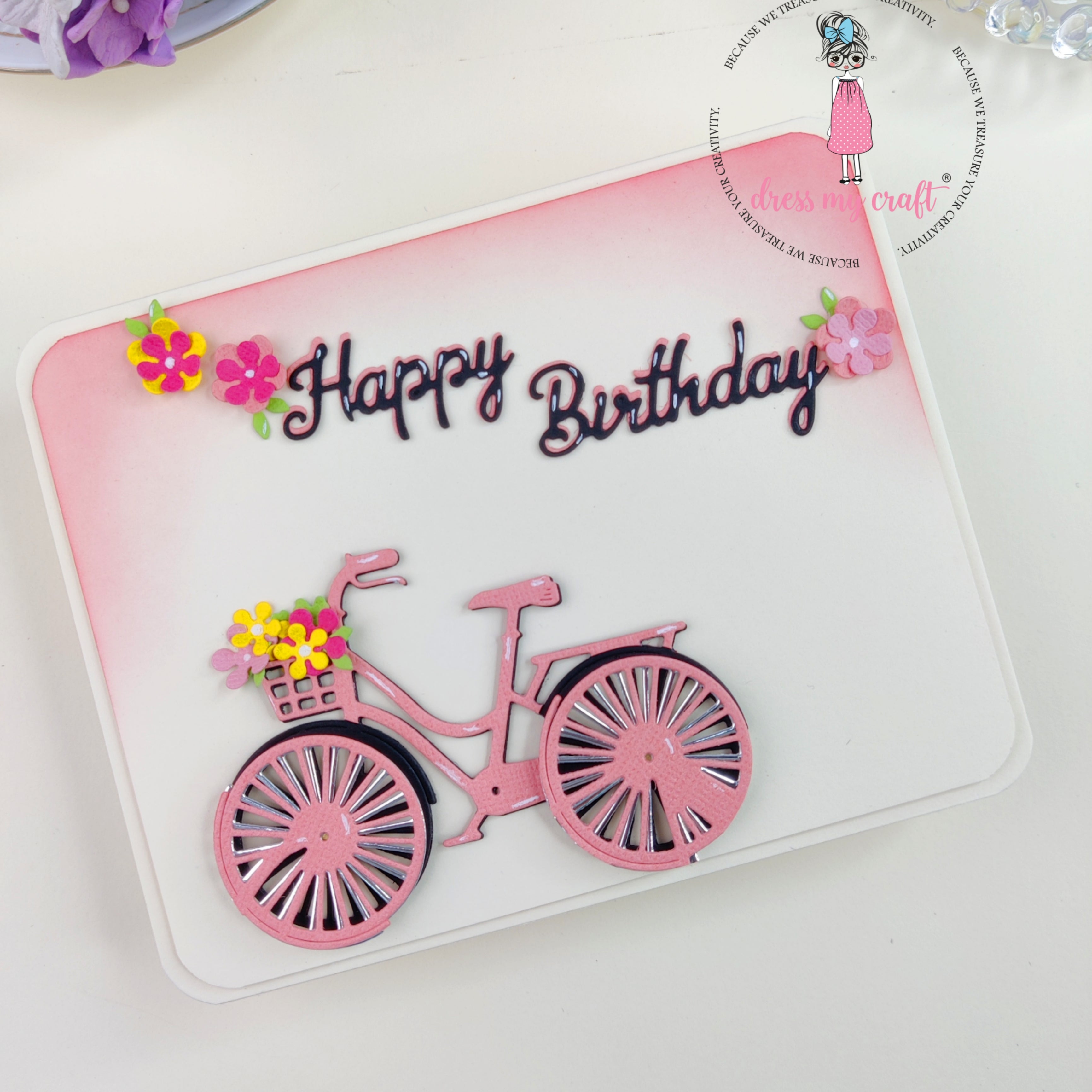 Pastel Peach Card Happy Birthday Card