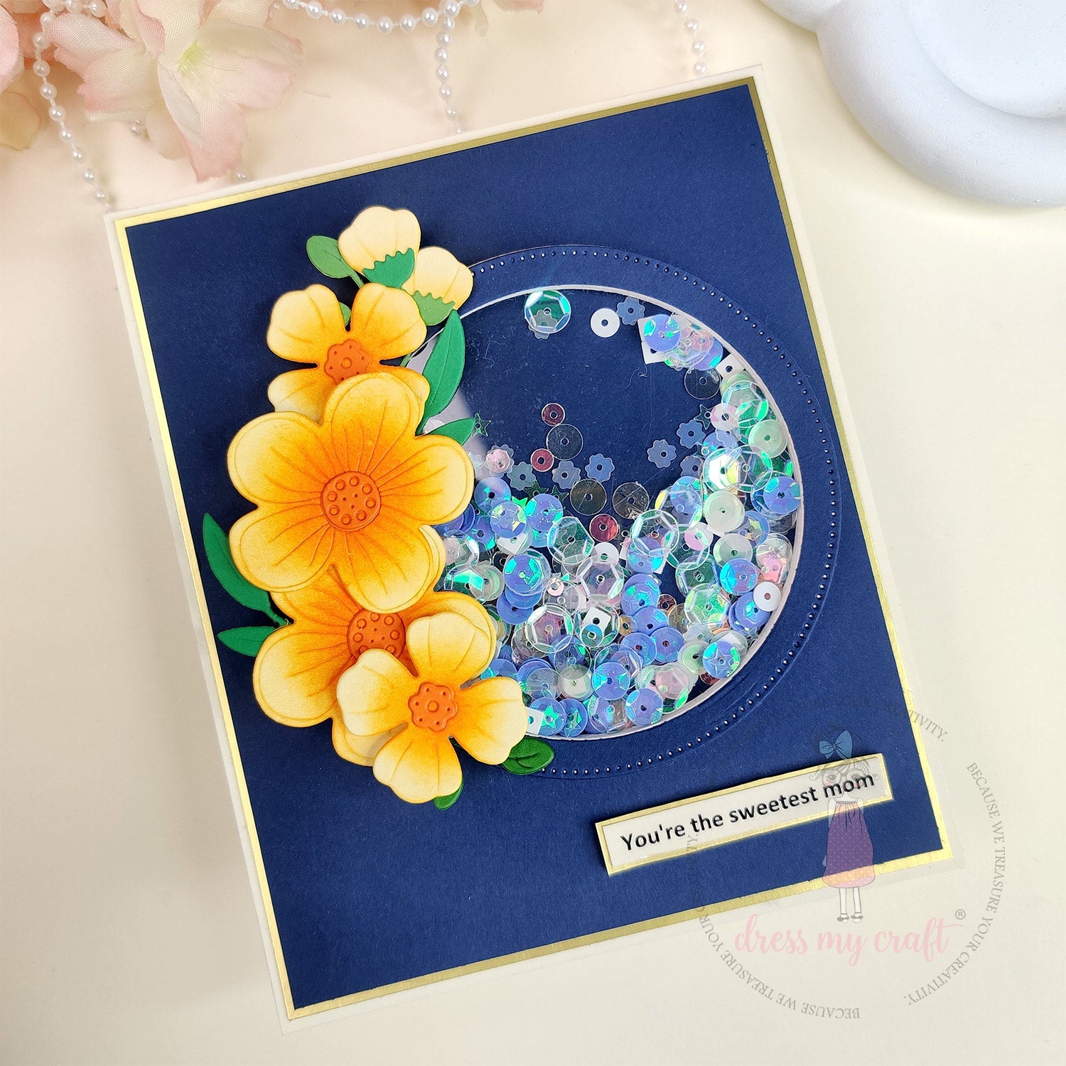 Sweetest Mom Shaker Card