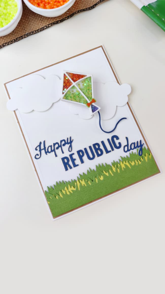 Happy Republic Day Handmade Shaker Card