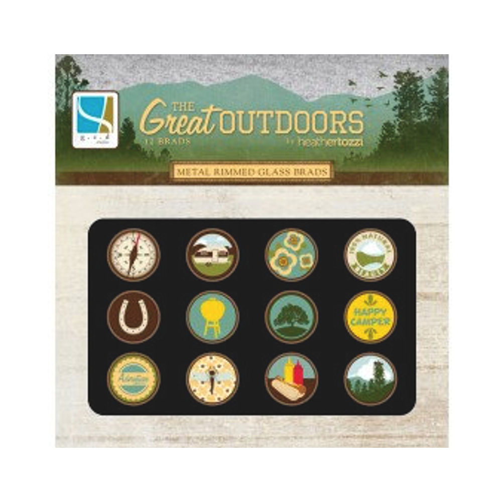 The Great Outdoors - Metal Rimmed Glass Brads