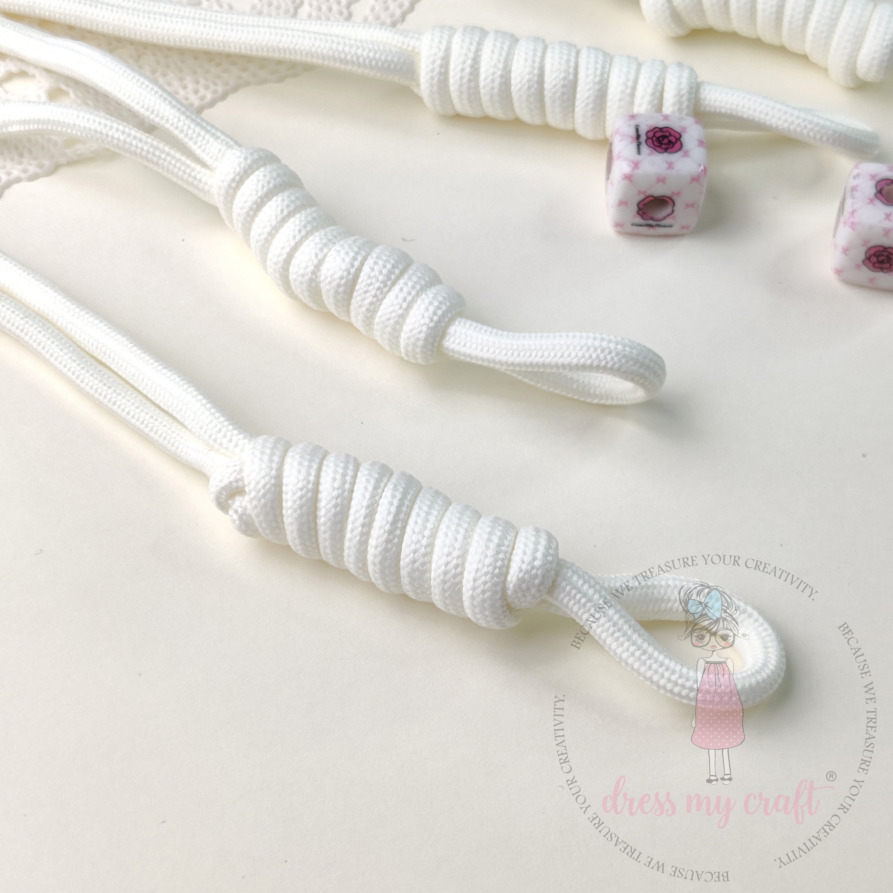 Braided Knot Rope #2 - Off White, 4 Pcs