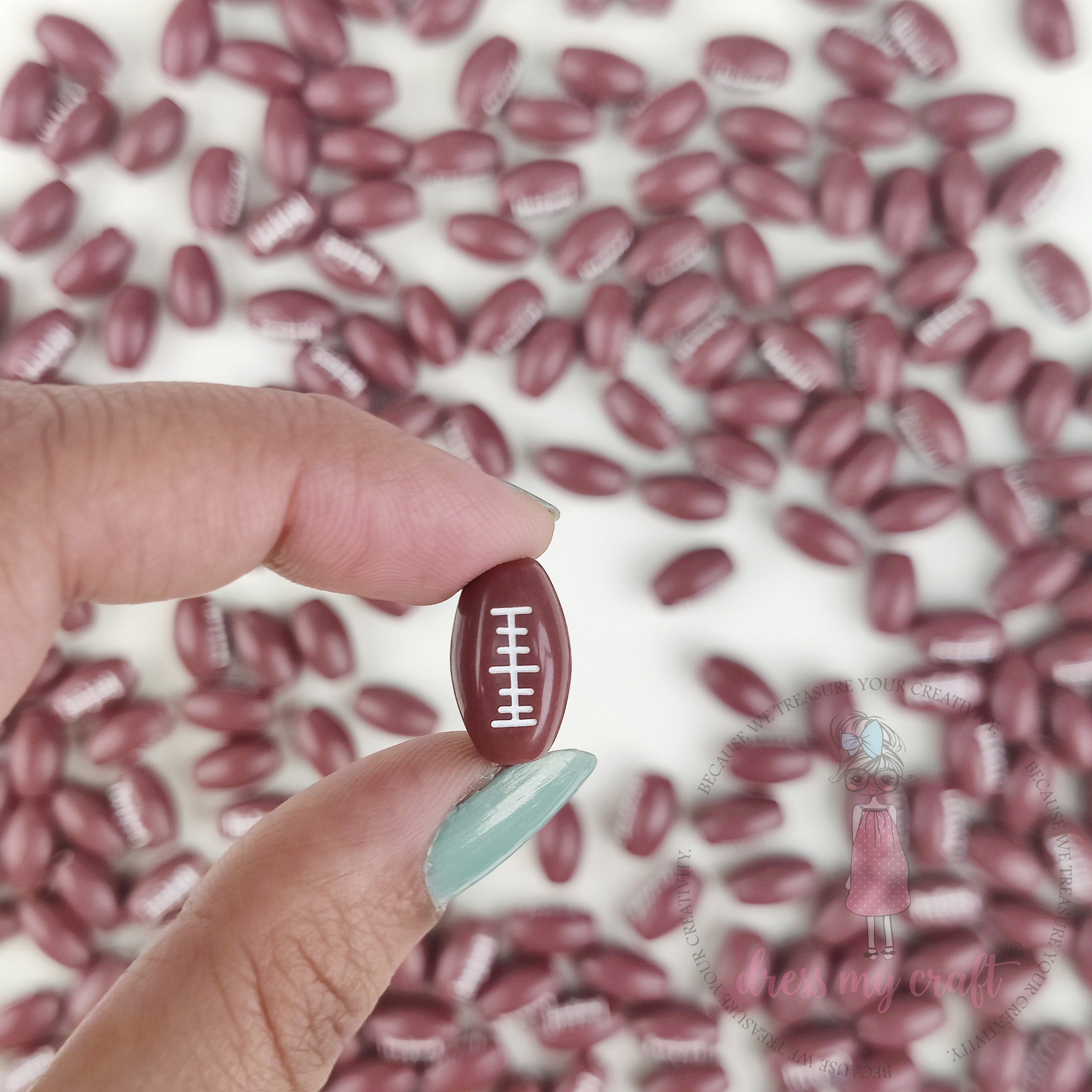 Oval Football Rugby Beadsv - 30 Pcs