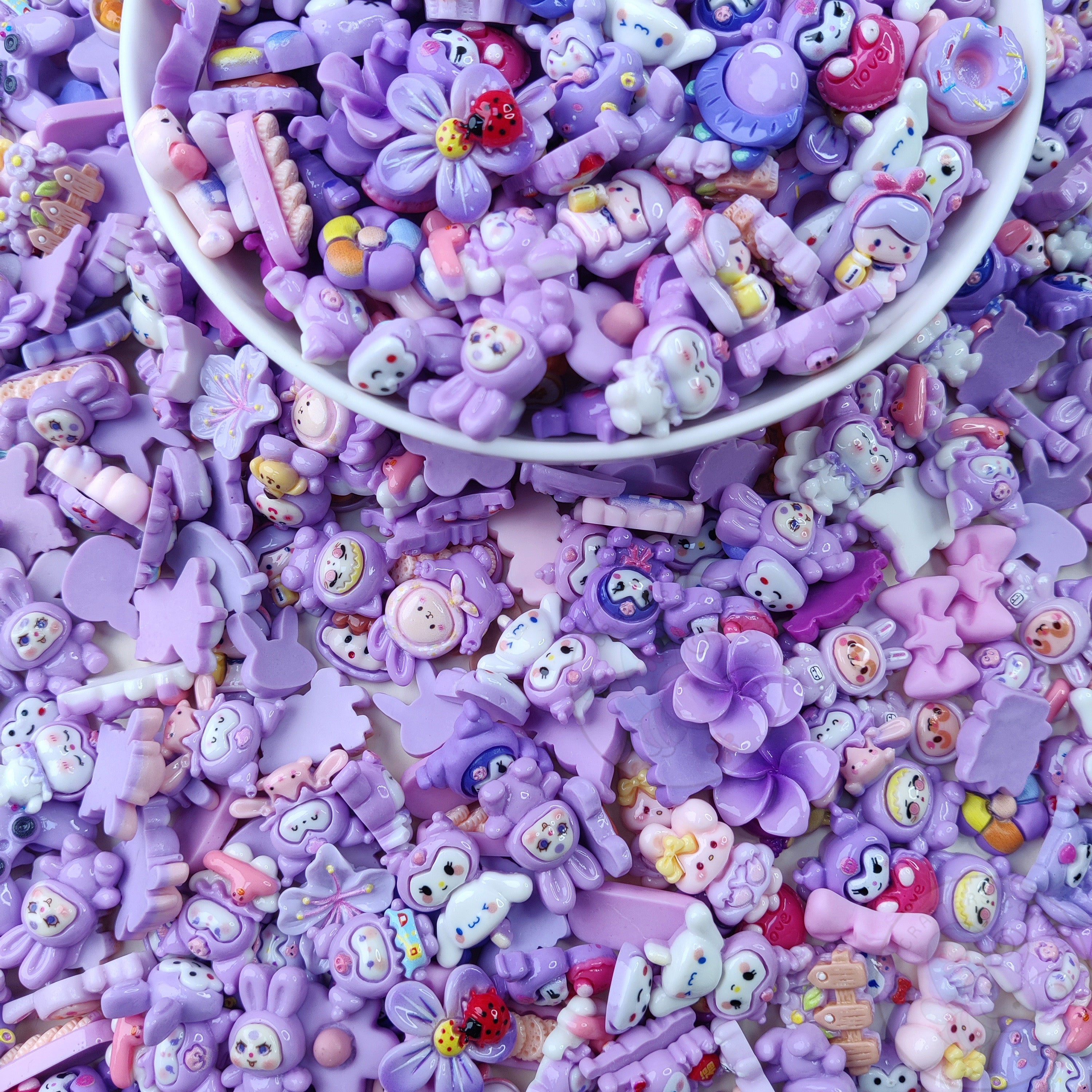 Purple Family - Mix Flatback Cabochons Pack (20g)