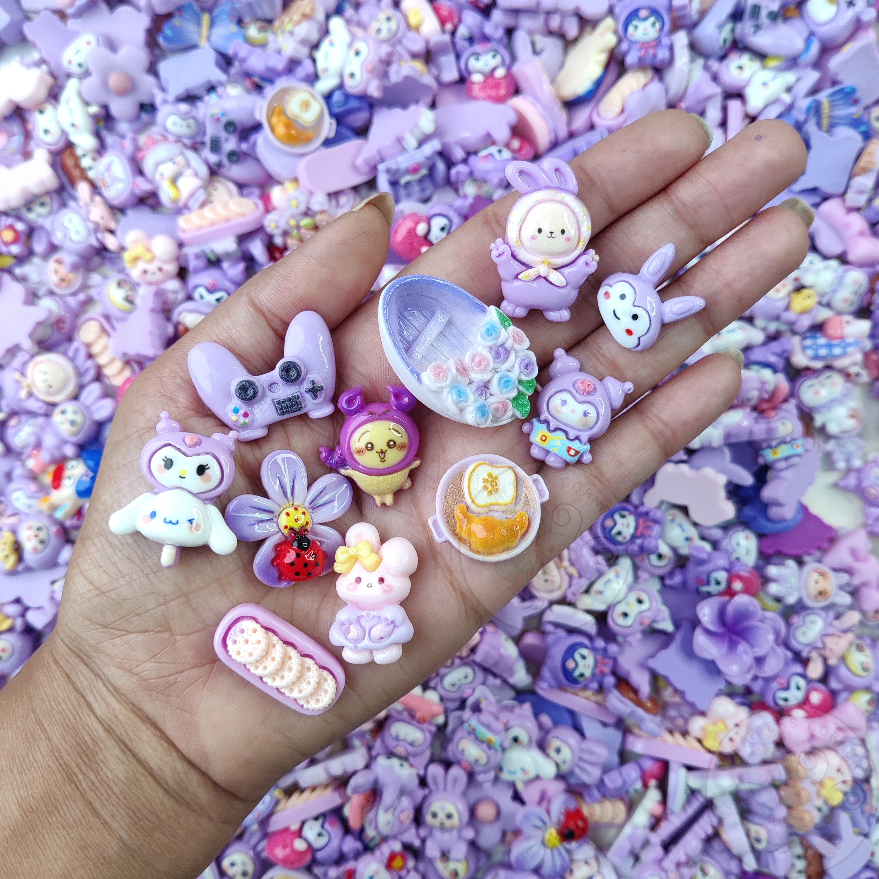 Purple Family - Mix Flatback Cabochons Pack (20g)