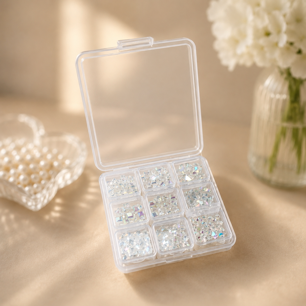 Crystal Clear Beads with Storage Box