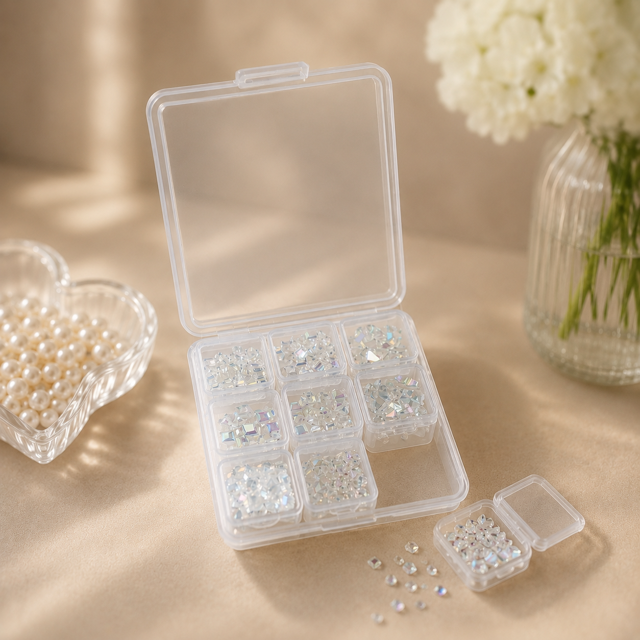 Crystal Clear Beads with Storage Box