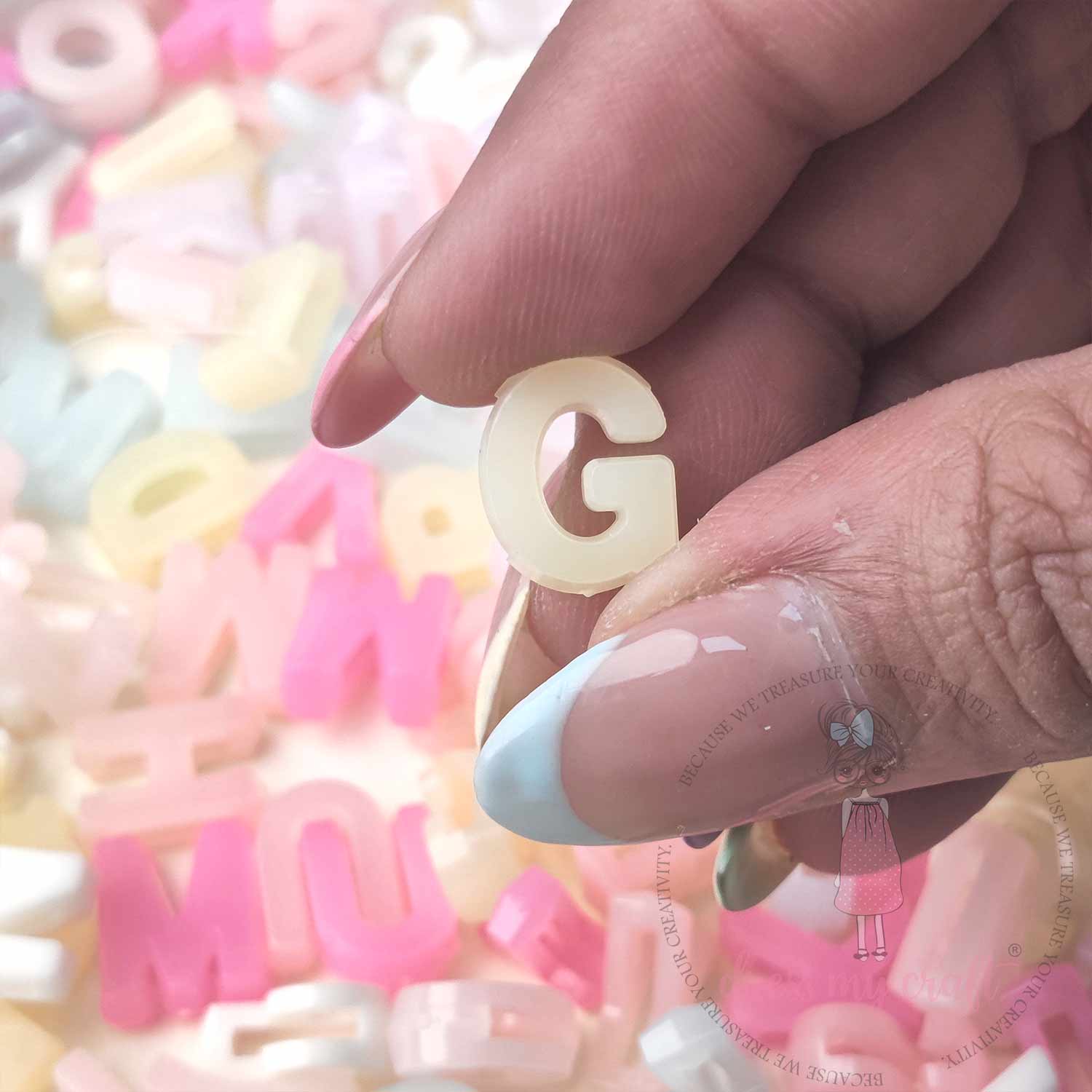 Cotton Candy Alphabet Beads