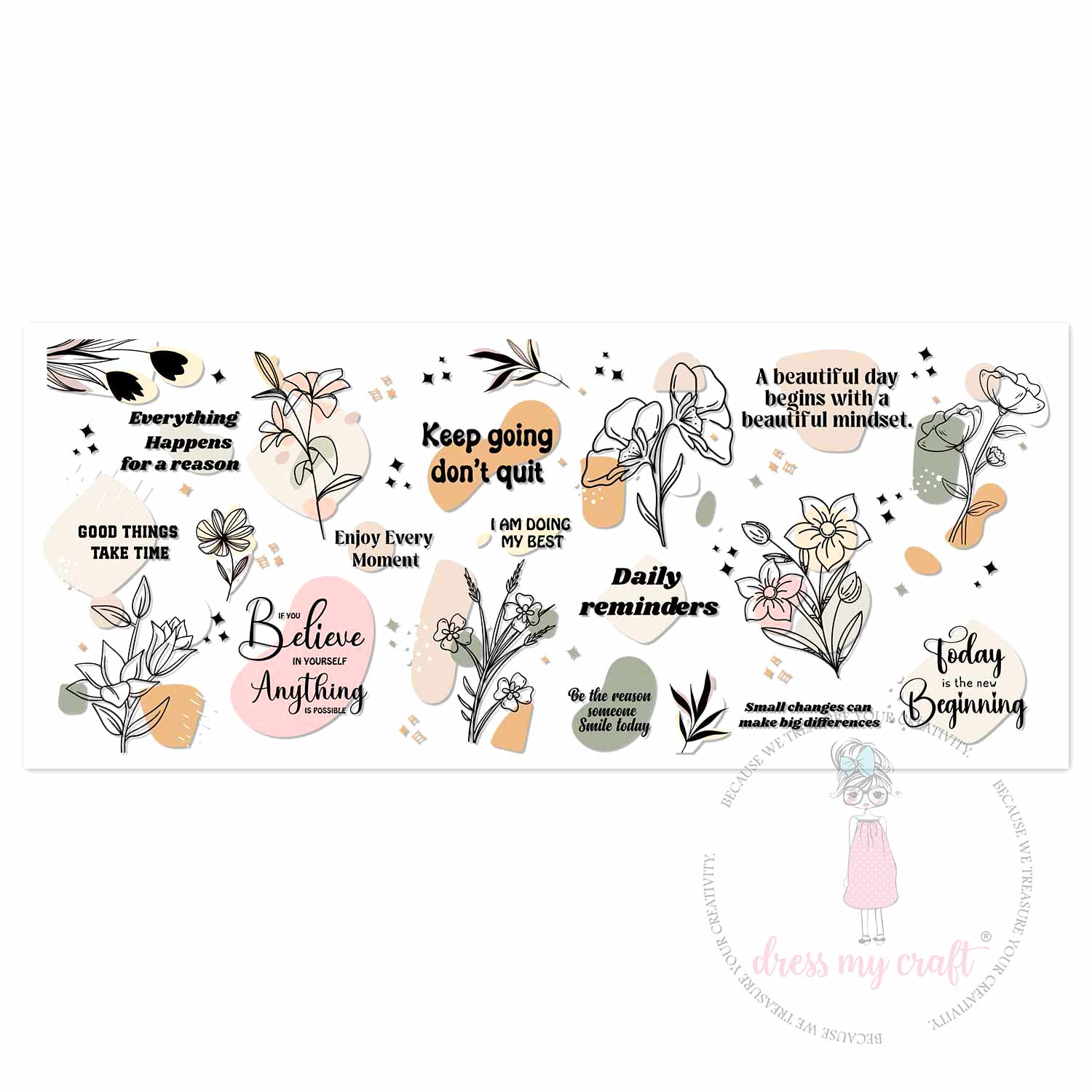 Floral Daily Reminder 3D Wrap-Around Sticker