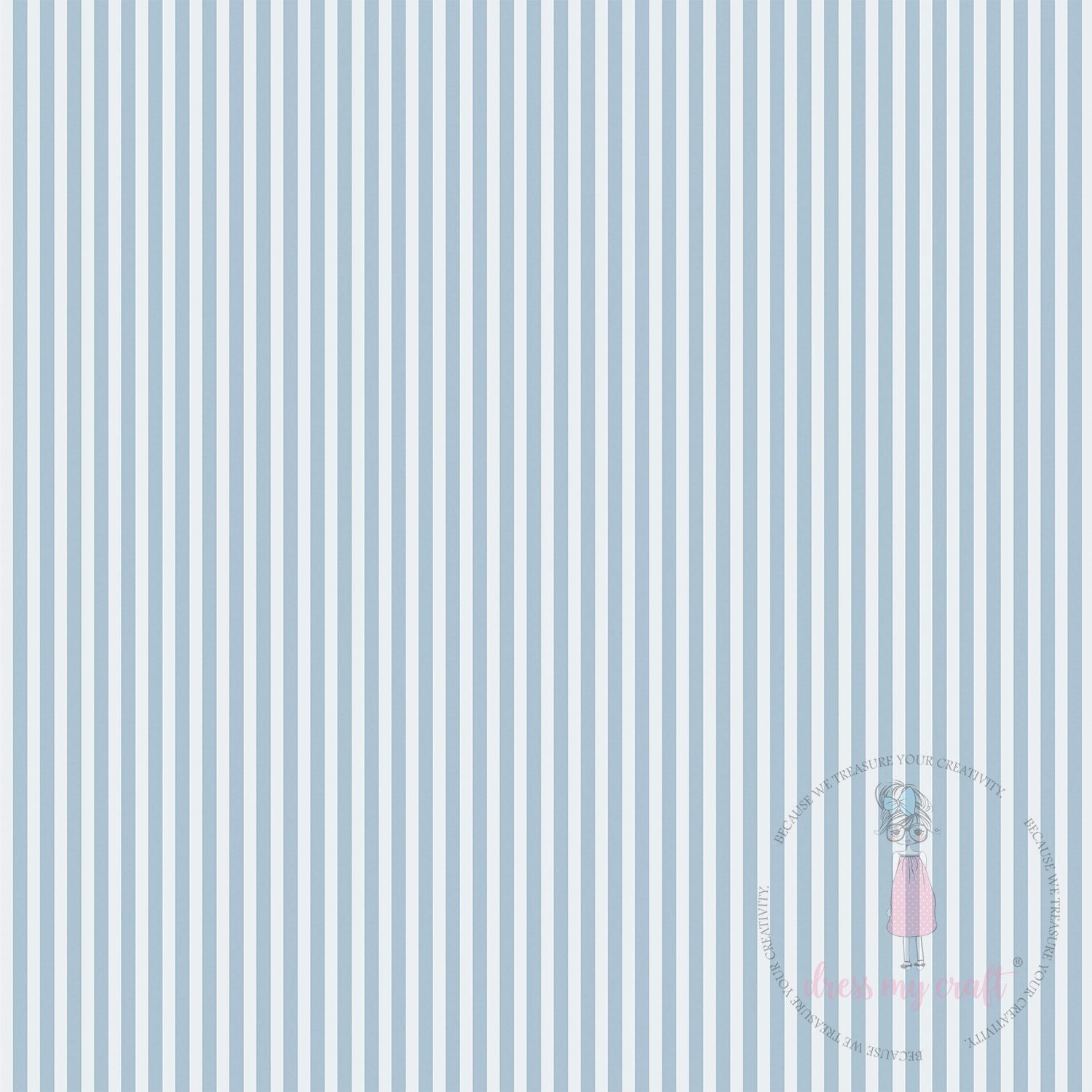 Baby Blue Stripes Pack Of 10 - 12" x 12" Loose Sheets