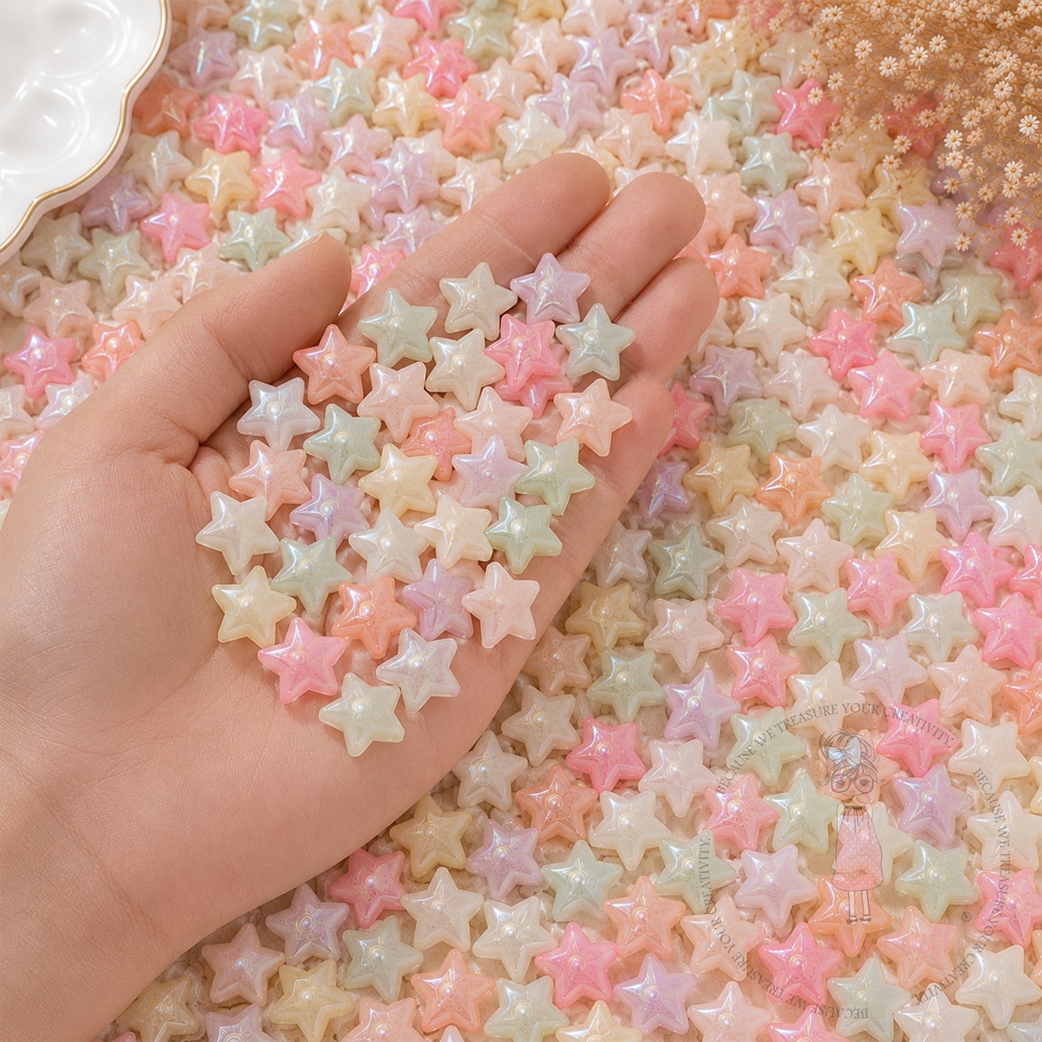 Holographic Pastel Jelly Star Beads