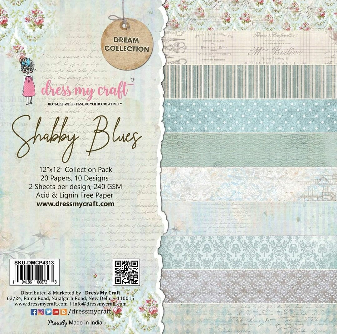 Shabby Blues - 12" x 12" Paper Pack