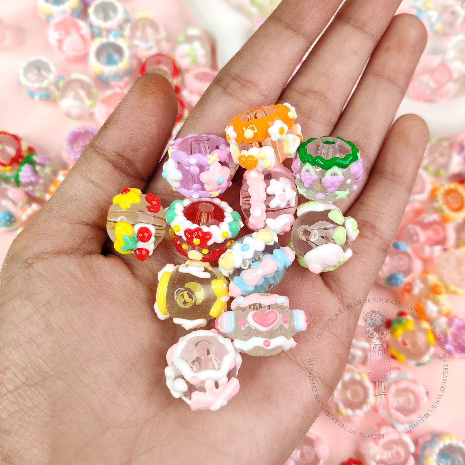 Hand-Painted Pastel Beads