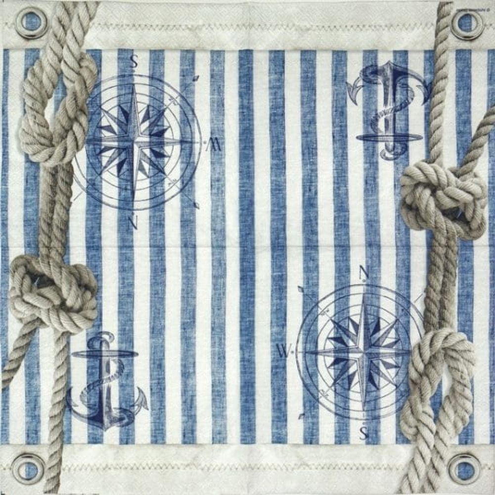 Napkin - Compass And Rope (Decoupage Napkin)