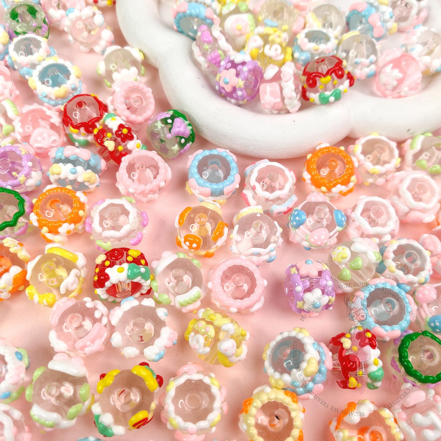 Hand-Painted Pastel Beads