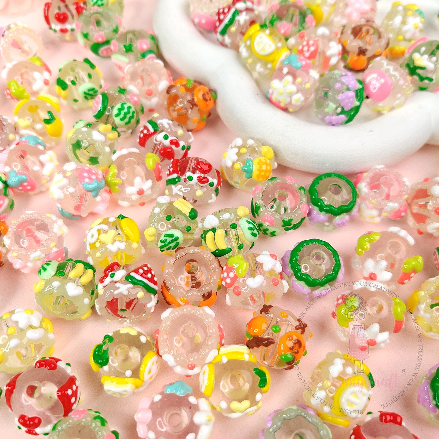 Hand-Painted Fruity Beads
