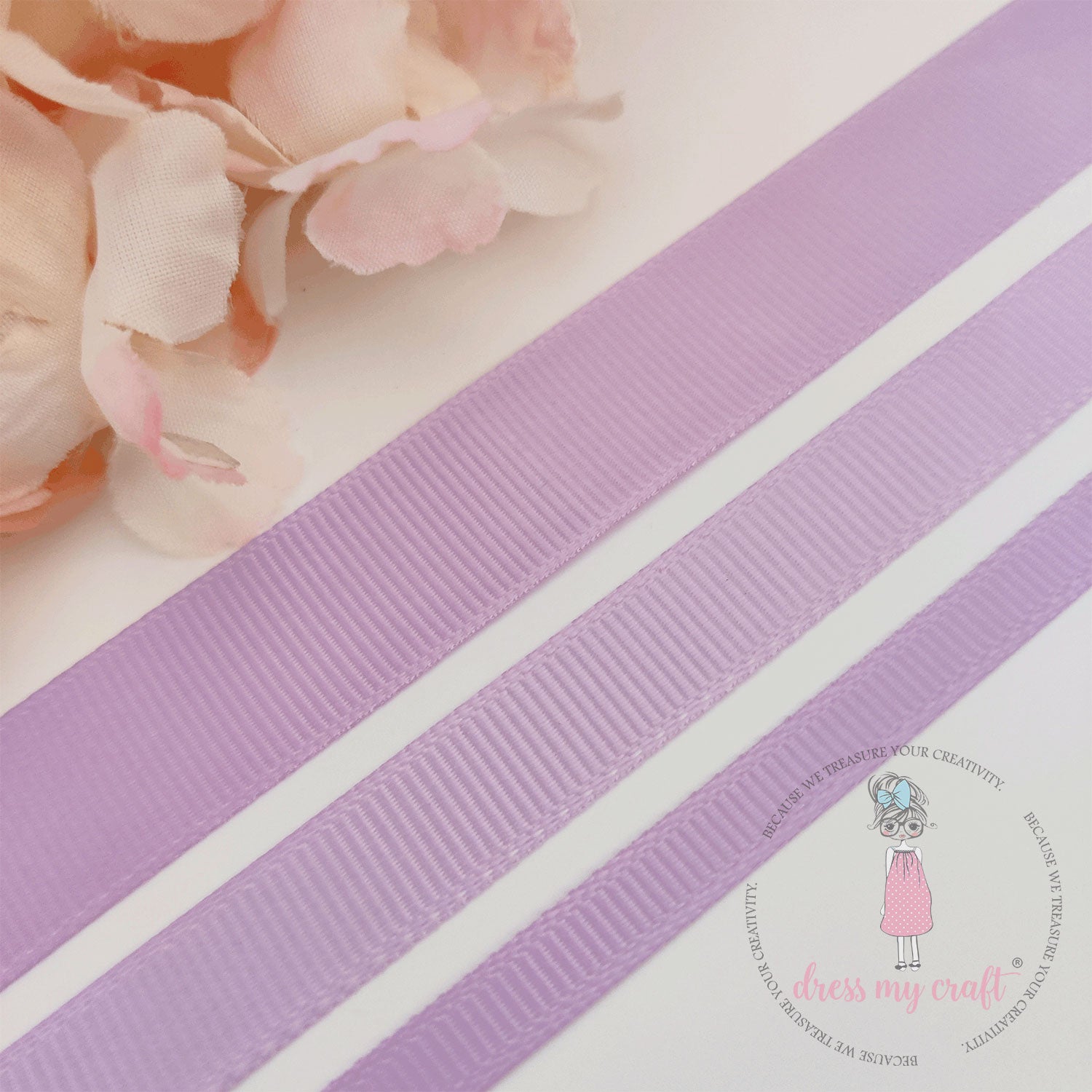 Grosgrain Ribbon Combo - 3 Rolls (6mm, 12mm, 18mm) Mauve