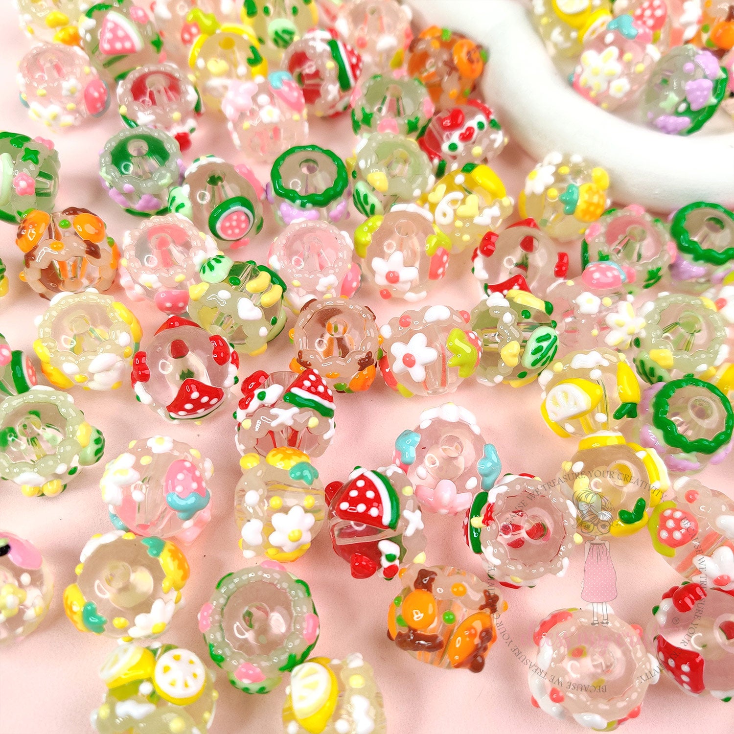Hand-Painted Fruity Beads