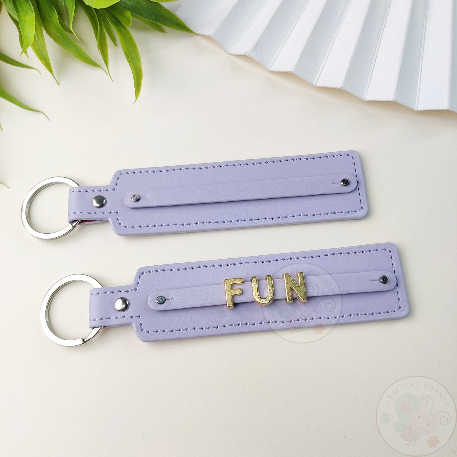 Leather Strap Key-chain - Mauve, 4 Pcs
