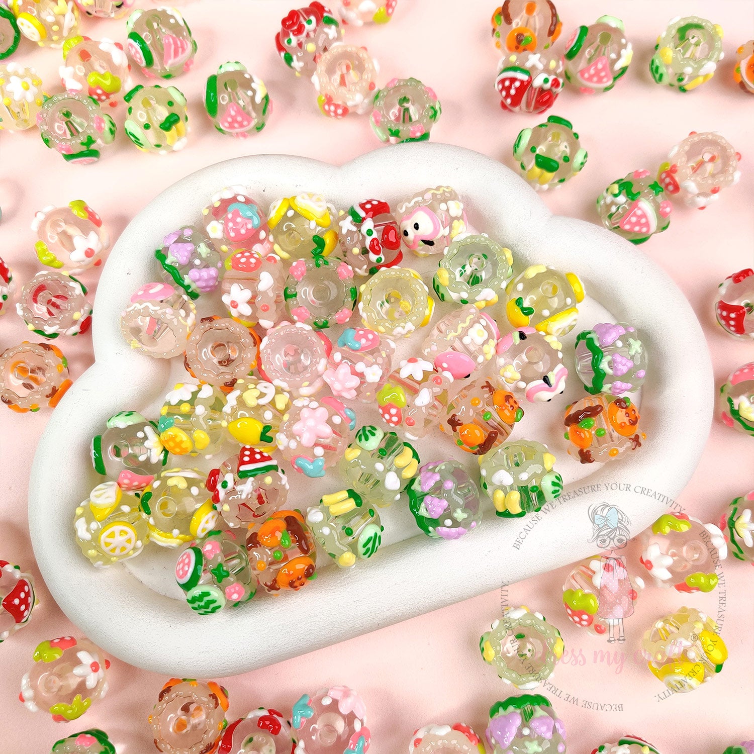 Hand-Painted Fruity Beads