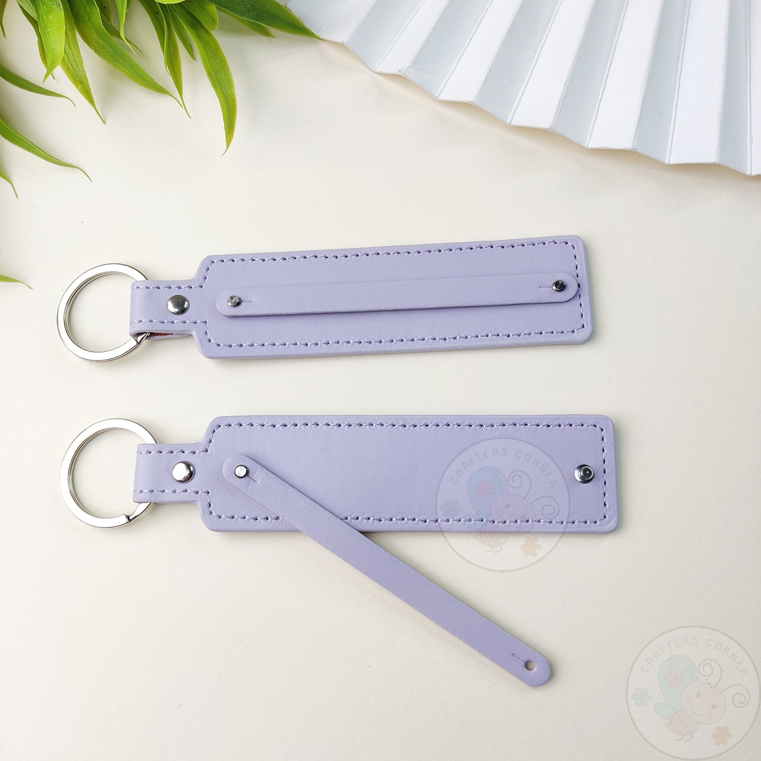 Leather Strap Key-chain - Mauve, 4 Pcs