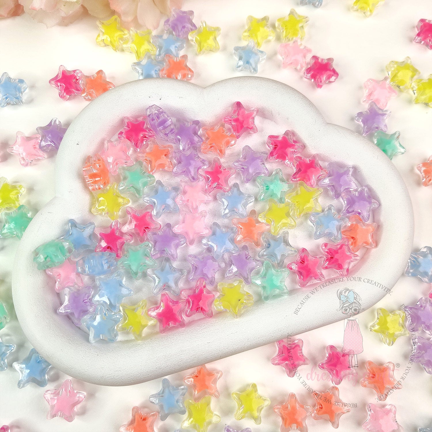 Pastel Jelly Star Beads