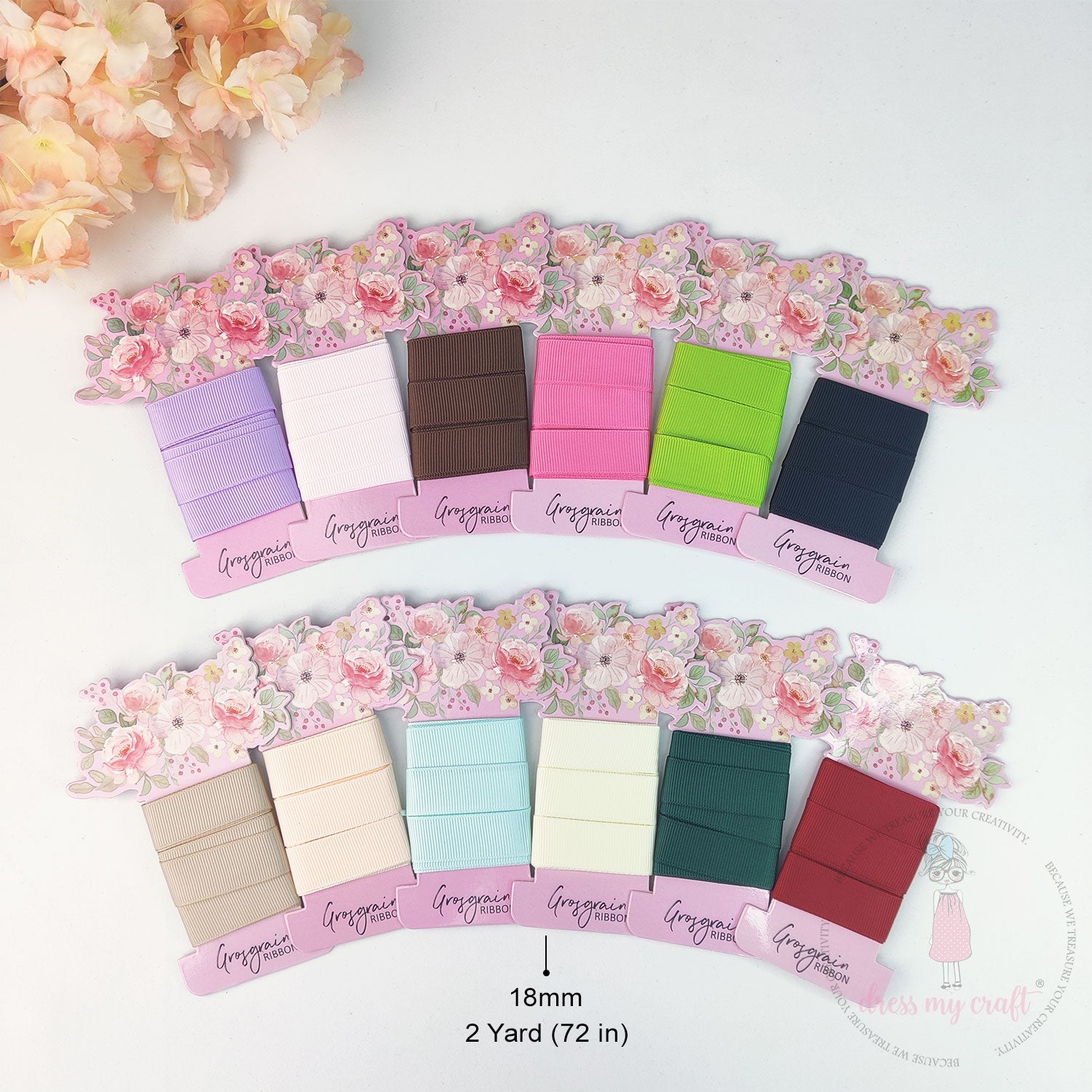 Grosgrain Ribbon Combo - 12 Colors (2 Yard Each)