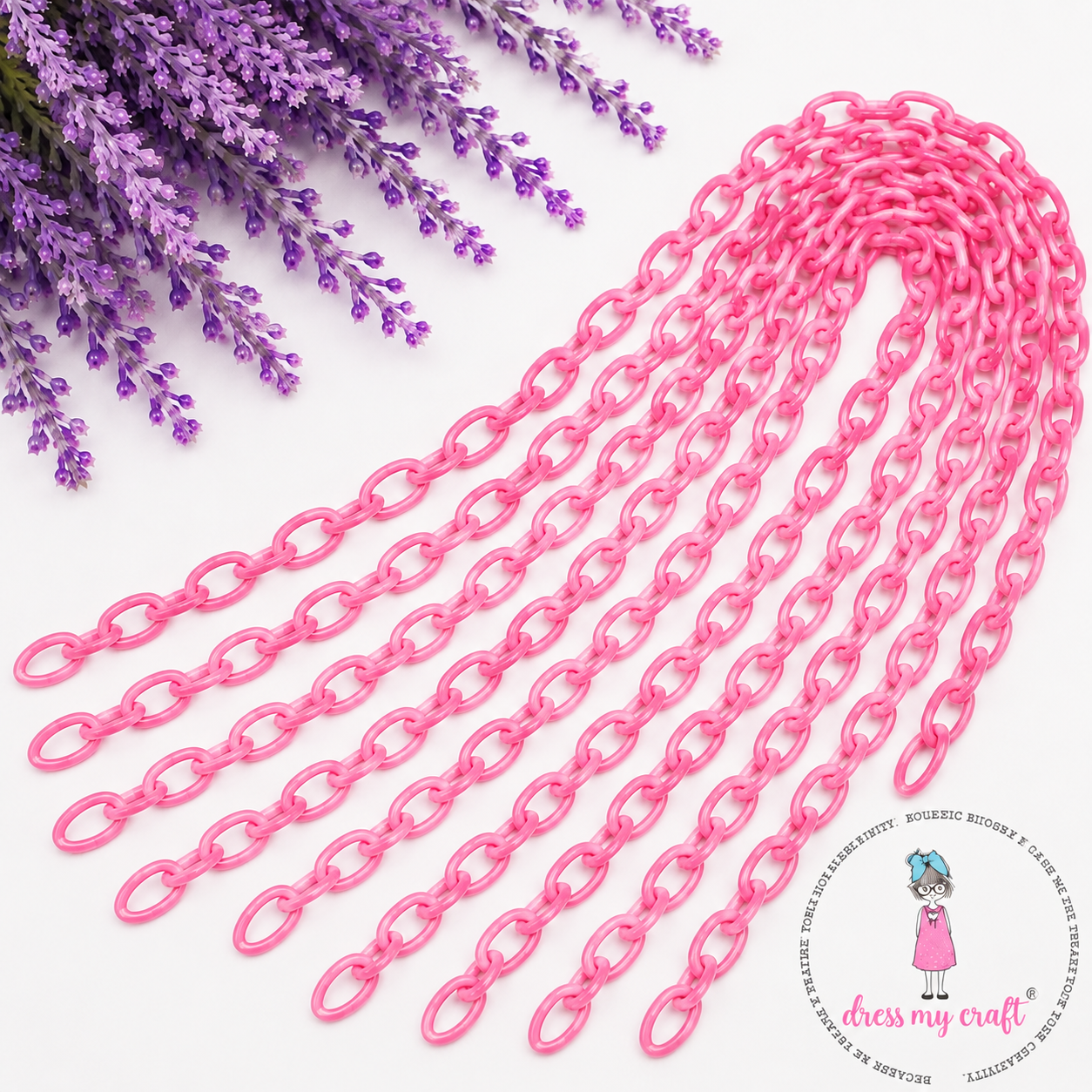 Big Loop Acrylic Chain - Baby Pink
