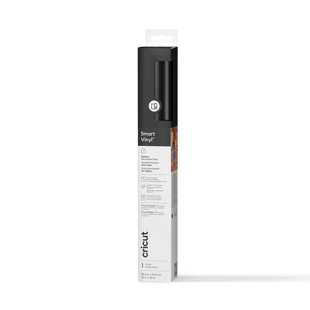 Smart Vinyl™ Matless Permanent Vinyl (0.9m / 3 ft), Black