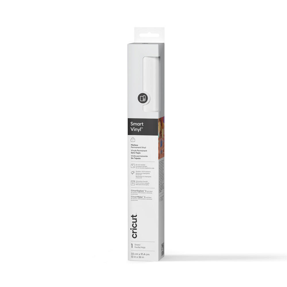Smart Vinyl™ Matless Permanent Vinyl (0.9m / 3 ft), White