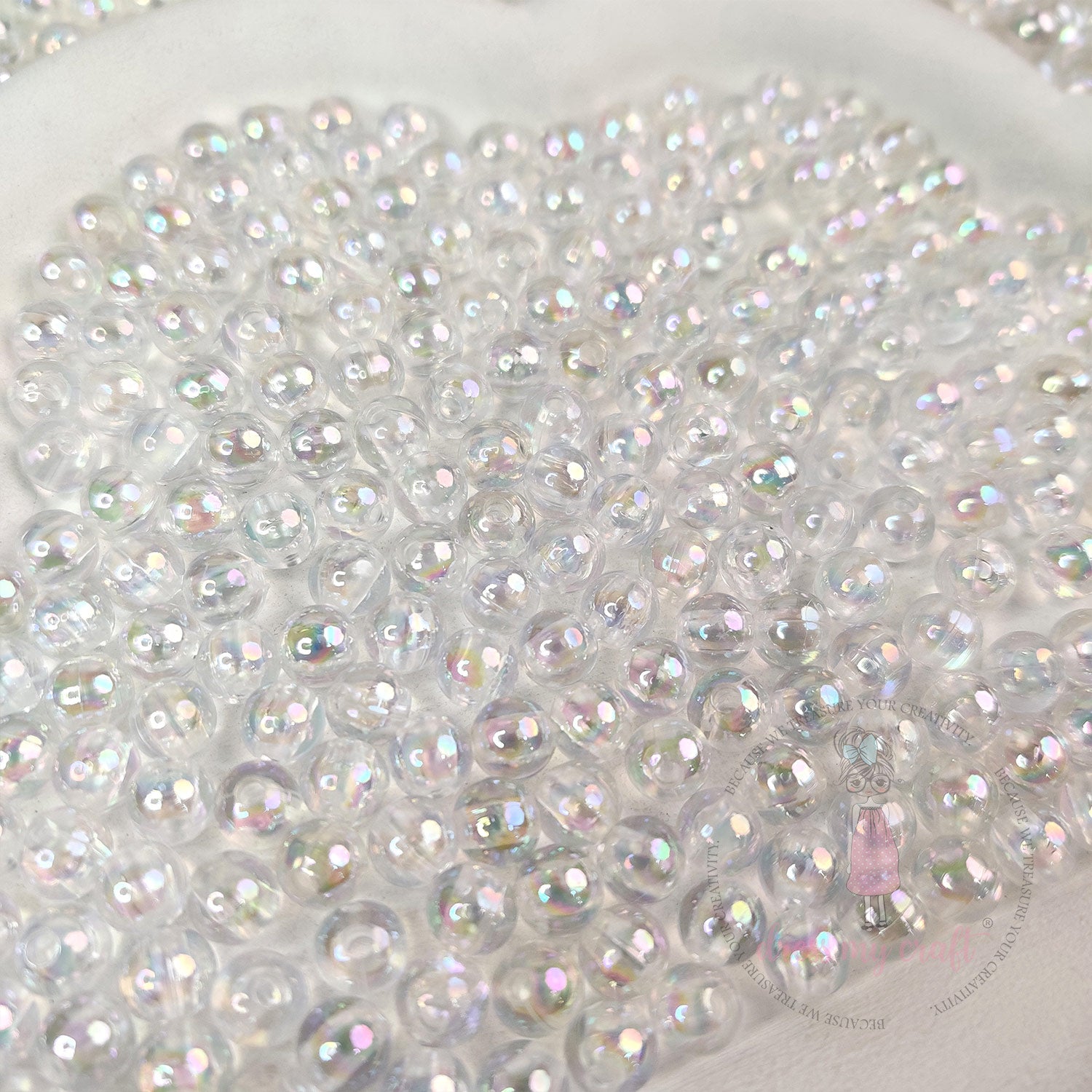 Holographic Crystal Round Beads