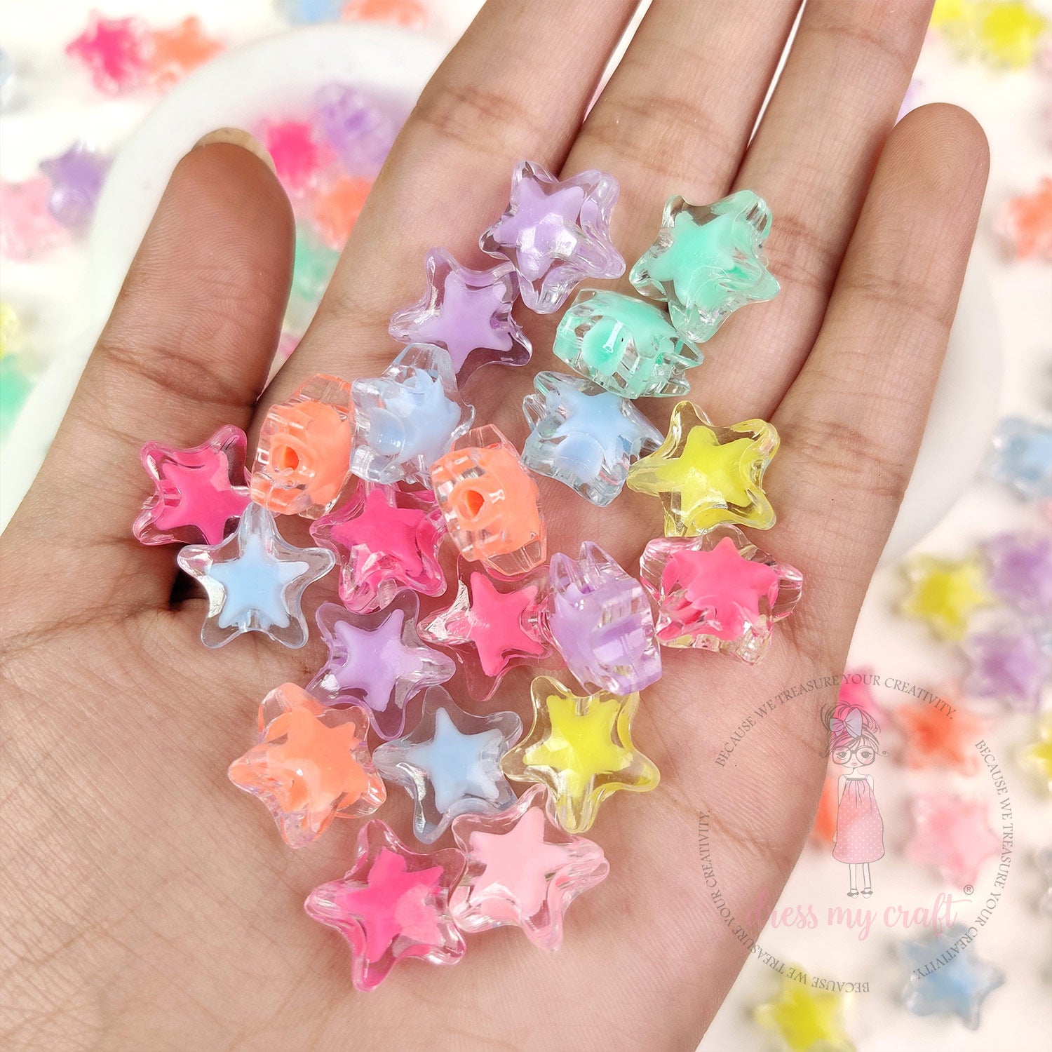 Pastel Jelly Star Beads