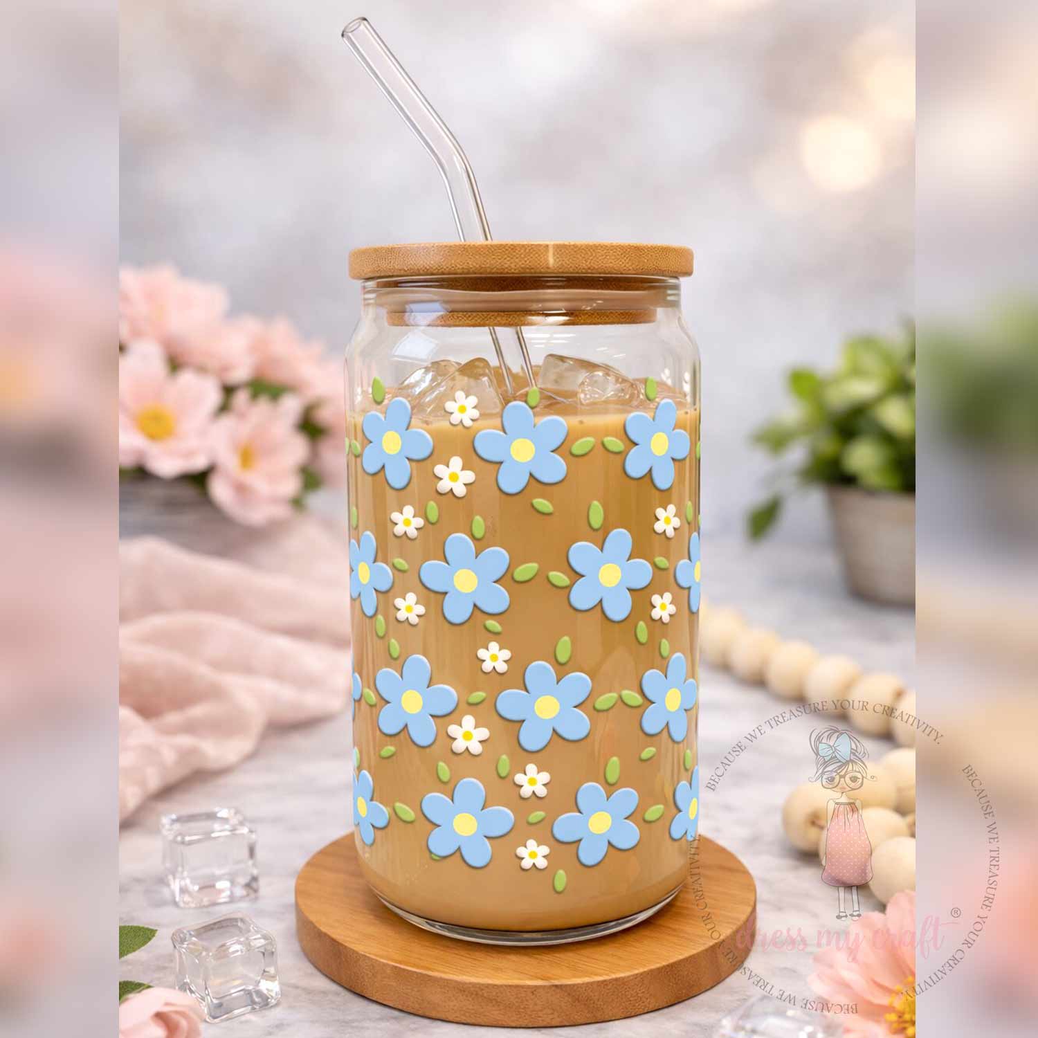 Stick N Peel Stickers- Blue Flower