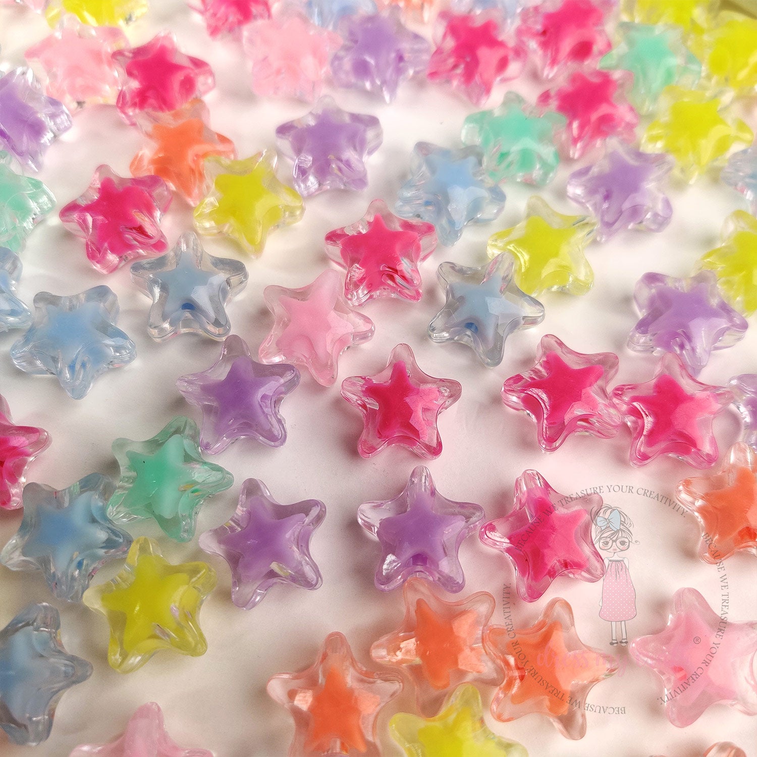Pastel Jelly Star Beads