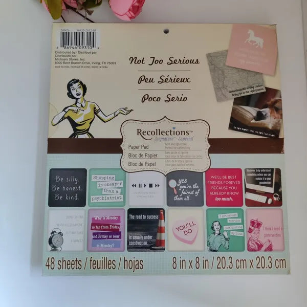 Recollections Not Joo serious - 8 X 8 Paper Pad