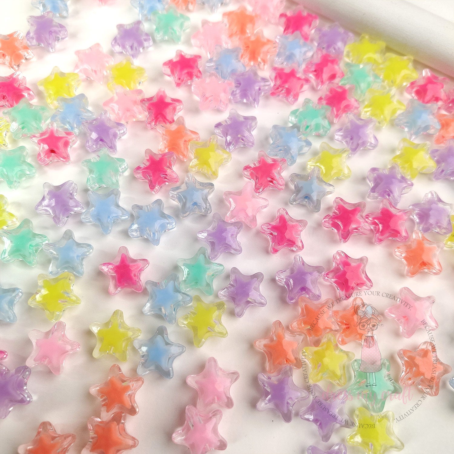 Pastel Jelly Star Beads