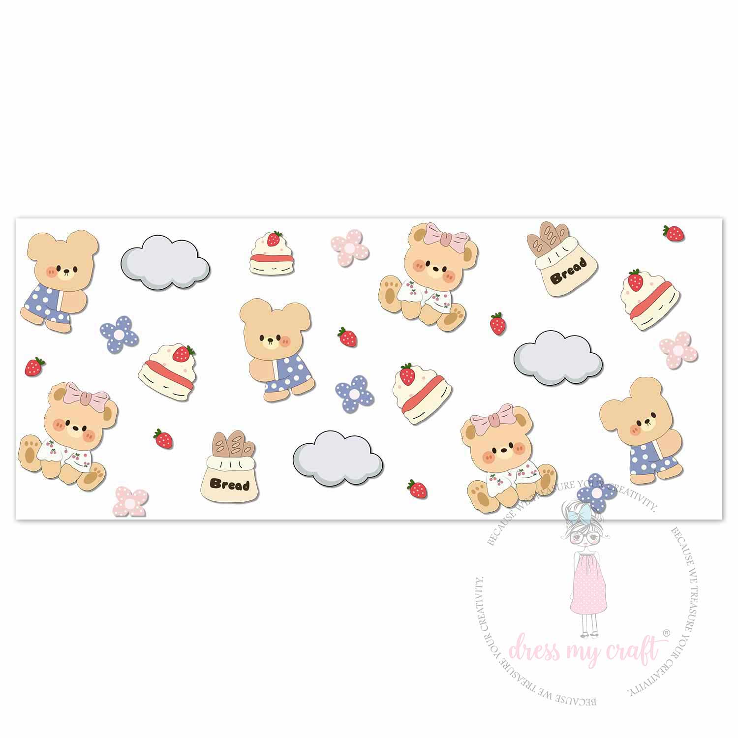 Teddy Bear Fantasy World 3D Wrap-Around Sticker