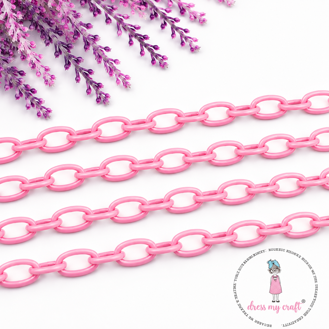 Big Loop Acrylic Chain - Baby Pink
