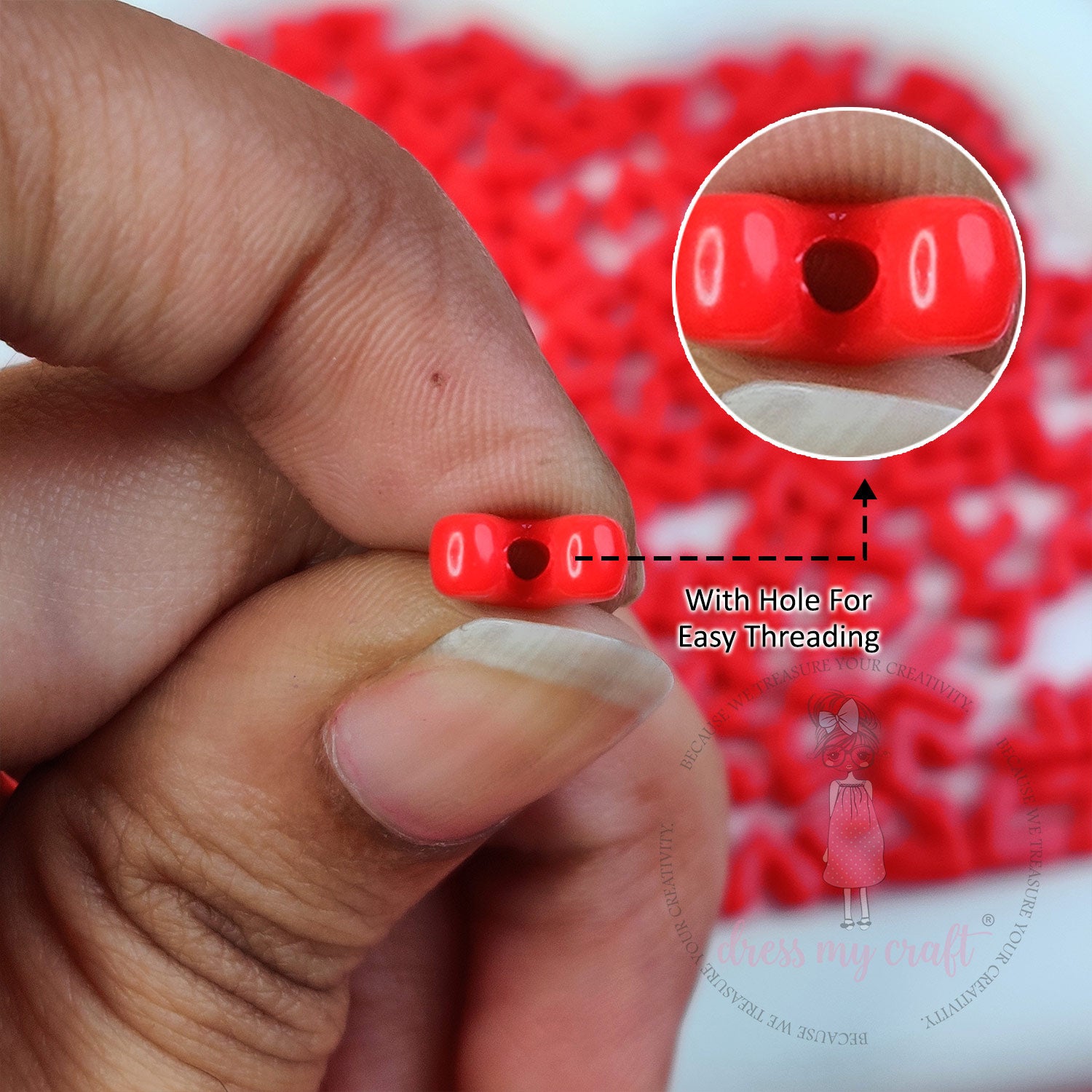 Glossy Red Heart Beads