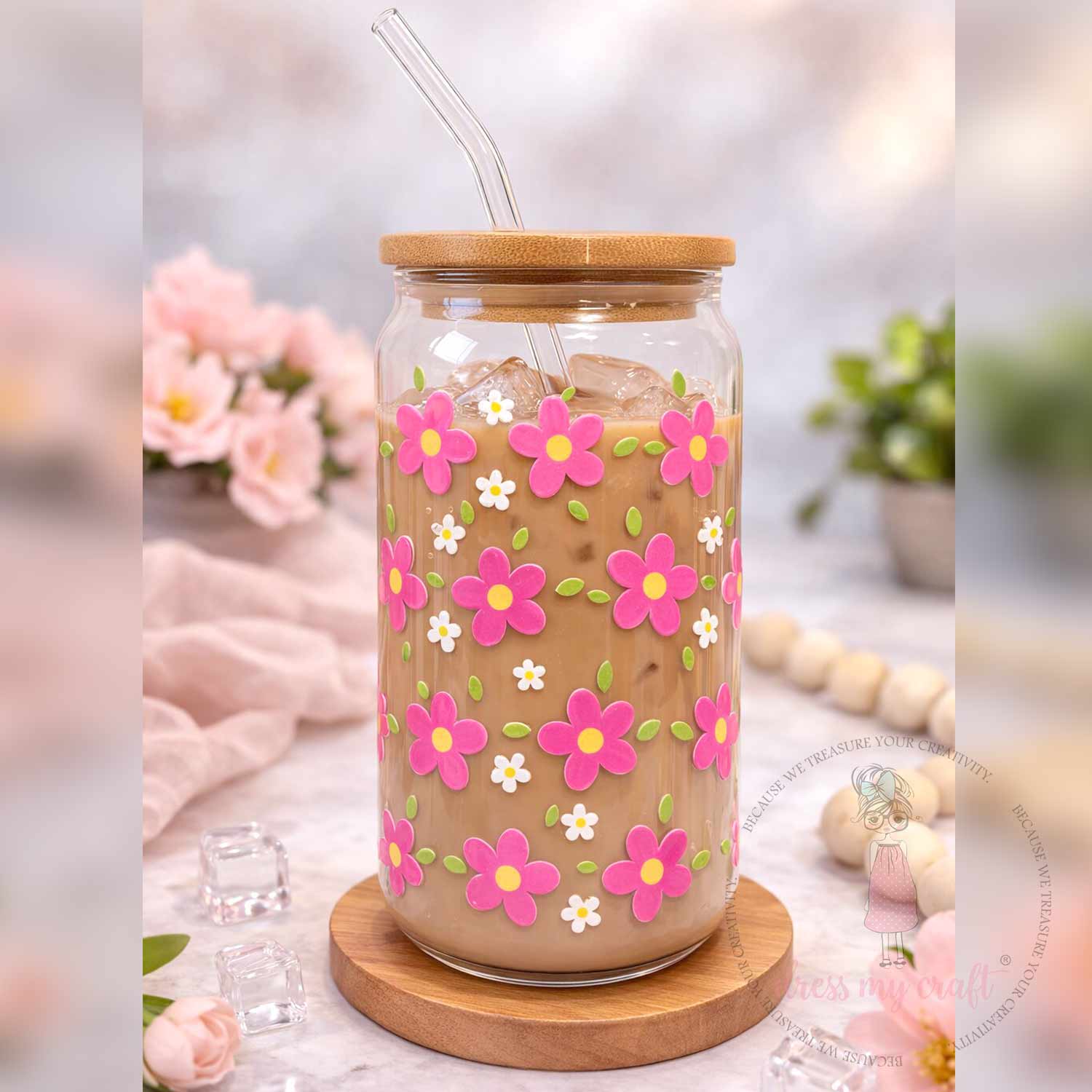 Stick N Peel Stickers- Pink Flower