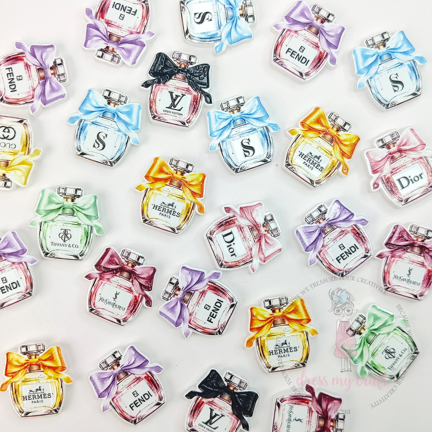 Multicolor Perfume Bottle Beads #2 - 4 Pcs