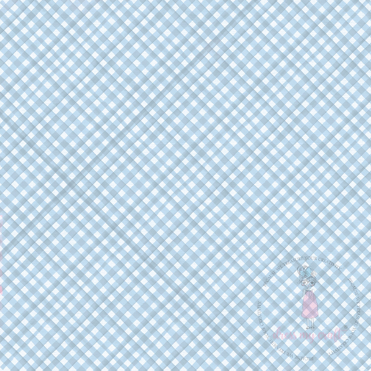 Baby Blue Soft Plaid Pack Of 10 - 12" x 12" Loose Sheets