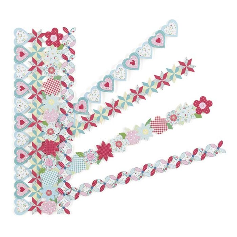 Stitched Hearts Border Stickers