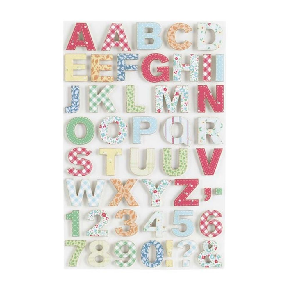 Stitched Fabric Dimensional Alphabet