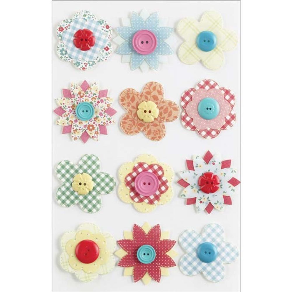 Stitched Button Flowers